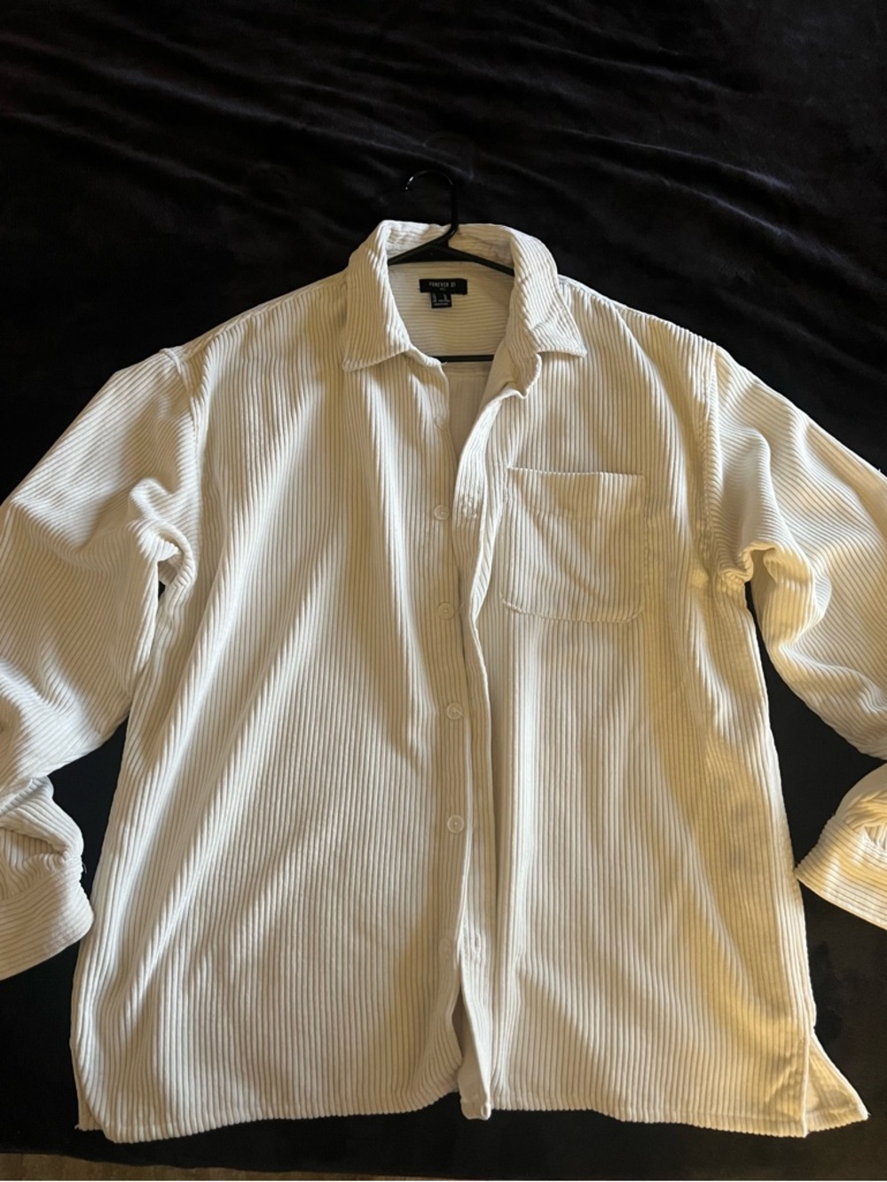 Cream Corduroy Button-Down Shirt